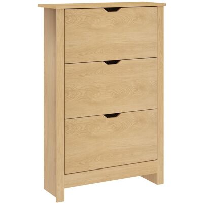 OEM Meuble À Chaussures Étroit Pour 18 Paires De Chaussures, 3 Tiroirs Et 2 Étagères Réglables Et Amovibles, 72 X 26 X 112 Cm, Naturel - Publicité OEM Meuble À Chaussures Étroit Pour 18 Paires De Chaussures, 3 Tiroirs Et 2 Étagères Réglables Et Amovibles, 72 X 26 X 112 Cm, Naturel - Publicité