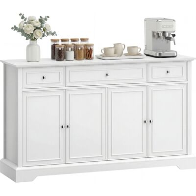 OEM Buffet Salon. Meuble De Rangement Avec 3 Tiroirs. 4 Portes À Fermeture Douce Et Étagères Réglables. Blanc - Publicité OEM Buffet Salon. Meuble De Rangement Avec 3 Tiroirs. 4 Portes À Fermeture Douce Et Étagères Réglables. Blanc - Publicité