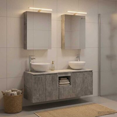 Ensemble D'Armoire De Salle De Bain 5 Pcs Gris Béton Vidaxl - Publicité Ensemble D'Armoire De Salle De Bain 5 Pcs Gris Béton Vidaxl - Publicité