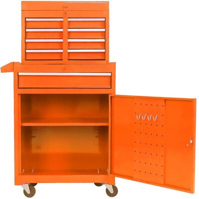OEM Coffre À Outils À 5 Tiroirs, Avec Roulettes Et Options De Déplacement, Couvercle Amovible Et Étagères Réglables, Coffret À Outils De Garage (orange) - Publicité OEM Coffre À Outils À 5 Tiroirs, Avec Roulettes Et Options De Déplacement, Couvercle Amovible Et Étagères Réglables, Coffret À Outils De Garage (orange) - Publicité
