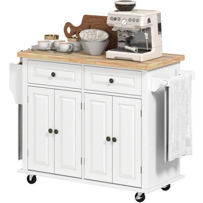 OEM Desserte Ilôt De Cuisine Multi Rangements 2 Tiroirs 2 Placard 2 Portes Avec Étagère Range-bouteille Porte-torchons Et Étagère Réglable Mdf Blanc Hévéa - Publicité OEM Desserte Ilôt De Cuisine Multi Rangements 2 Tiroirs 2 Placard 2 Portes Avec Étagère Range-bouteille Porte-torchons Et Étagère Réglable Mdf Blanc Hévéa - Publicité