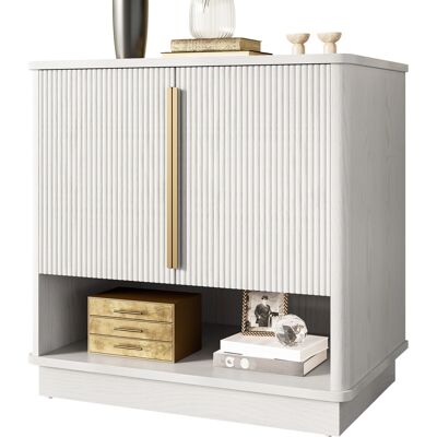 ACKERMAN Meuble À Chaussures Blanc Moderne À 2 Portes Et Compartiment Ouvert – Meuble D'Entrée Peu Encombrant Avec Aspect Bois Et Poignées Dorées – Étagère À Chaussures Pour Entrée, Couloir Ou Chambre (60×40×6 - Publicité ACKERMAN Meuble À Chaussures Blanc Moderne À 2 Portes Et Compartiment Ouvert – Meuble D'Entrée Peu Encombrant Avec Aspect Bois Et Poignées Dorées – Étagère À Chaussures Pour Entrée, Couloir Ou Chambre (60×40×6 - Publicité