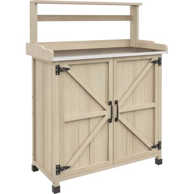 OEM Établi De Jardinage/table Pour Pots De Fleurs Avec Armoires, Étagères Et Plateaux, Fond Antidérapant, Dimensions 90,5 X 41 X 124,5 Cm, Bois Naturel. Publicité OEM Établi De Jardinage/table Pour Pots De Fleurs Avec Armoires, Étagères Et Plateaux, Fond Antidérapant, Dimensions 90,5 X 41 X 124,5 Cm, Bois Naturel. Publicité
