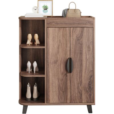 ACKERMAN Meuble À Chaussures Étroit, Meuble À Chaussures À Double Porte, Étagère À Chaussures Avec Compartiments Ouverts, Aspect Bois, Meuble Multifonctionnel Pour Entrée, Petit Meuble À Chaussures Pour Petits - Publicité ACKERMAN Meuble À Chaussures Étroit, Meuble À Chaussures À Double Porte, Étagère À Chaussures Avec Compartiments Ouverts, Aspect Bois, Meuble Multifonctionnel Pour Entrée, Petit Meuble À Chaussures Pour Petits - Publicité