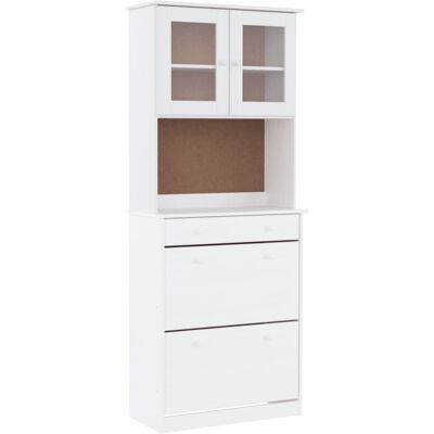 Maison Exclusive - Buffet Alta Blanc 77x35x188 Cm Bois Massif De Pin - Publicité Maison Exclusive - Buffet Alta Blanc 77x35x188 Cm Bois Massif De Pin - Publicité