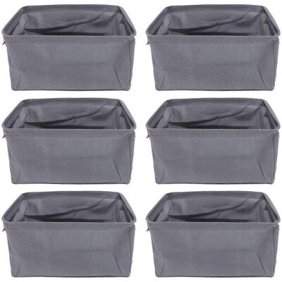 FLAMMKRAFT Lot De 6 Boîtes De Rangement Pour Vêtements En Tissu Épais, Pliables, Pour Placard Ou Armoire. Publicité FLAMMKRAFT Lot De 6 Boîtes De Rangement Pour Vêtements En Tissu Épais, Pliables, Pour Placard Ou Armoire. Publicité