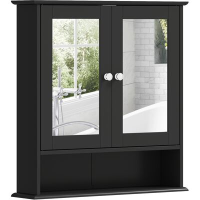 Generic Armoire Murale De Salle De Bain Miroir 2 Portes, Étagère Ouverte Et Réglable, 56x13x58 Cm, Noire - Publicité Generic Armoire Murale De Salle De Bain Miroir 2 Portes, Étagère Ouverte Et Réglable, 56x13x58 Cm, Noire - Publicité
