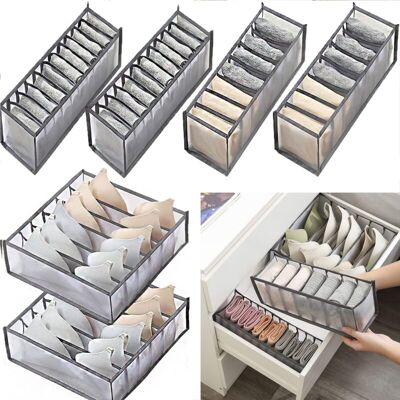 Melissa 6 Pcs Organisateur De Tiroir De Sous-vêtements Boîte De Rangement Pliable Boîte De Rangement À Tiroirs De Grande Capacité Pour Ranger Sous-vêtements, Chaussettes, Soutiens-gorge - Publicité Melissa 6 Pcs Organisateur De Tiroir De Sous-vêtements Boîte De Rangement Pliable Boîte De Rangement À Tiroirs De Grande Capacité Pour Ranger Sous-vêtements, Chaussettes, Soutiens-gorge - Publicité