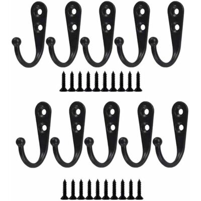 PROSHEVE 10pcs Rétro Crochet De Manteau Métal Noir Patère Murale À Visser Individuelle Patère Porte Manteau Vintage Murale Pour Peignoir Maison Etagères Tiroirs Casiers Salle De Bain Avec 20 Vis - Publicité PROSHEVE 10pcs Rétro Crochet De Manteau Métal Noir Patère Murale À Visser Individuelle Patère Porte Manteau Vintage Murale Pour Peignoir Maison Etagères Tiroirs Casiers Salle De Bain Avec 20 Vis - Publicité