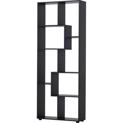 OEM Homcom Bibliothèque Étagère Zig Zag Design Contemporain Panneaux De Particules 70 X 24 X 178 Cm Noir - Publicité OEM Homcom Bibliothèque Étagère Zig Zag Design Contemporain Panneaux De Particules 70 X 24 X 178 Cm Noir - Publicité