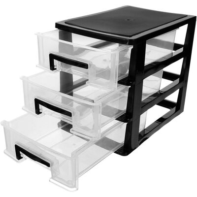 OEM Armoire De Rangement Portable À Trois Couches En Plastique Avec Tiroirs - Multifonction - Noir Et Transparent - Publicité OEM Armoire De Rangement Portable À Trois Couches En Plastique Avec Tiroirs - Multifonction - Noir Et Transparent - Publicité