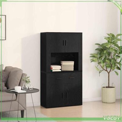 OEM Haut De Buffet - Faf7291712450433 - Chêne Noir - Bois D'Ingénierie - 4 Portes Et Tiroir - Publicité OEM Haut De Buffet - Faf7291712450433 - Chêne Noir - Bois D'Ingénierie - 4 Portes Et Tiroir - Publicité