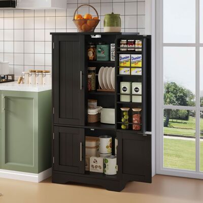 ACKERMAN Meuble Cuisine 120x60x40cm Led Détecteur Mouvement, 4 Portes Avec Étagères/compartiments Réglables, Idéal Cuisine/salon/salle À Manger, Noir - Publicité ACKERMAN Meuble Cuisine 120x60x40cm Led Détecteur Mouvement, 4 Portes Avec Étagères/compartiments Réglables, Idéal Cuisine/salon/salle À Manger, Noir - Publicité
