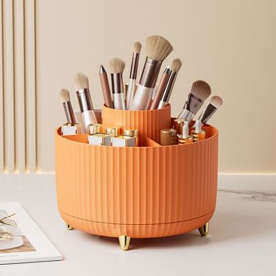 FANGMEDIA Orange Organisateur De Bureau Rotatif À 360 °, Stockage Boîte Cosmétique Multifonctionnel, Organiseur De Bureau, Porte-crayons, Multifonction, Pour La Maison, Boîte De Rangement, Étagère De Rangement - Publicité FANGMEDIA Orange Organisateur De Bureau Rotatif À 360 °, Stockage Boîte Cosmétique Multifonctionnel, Organiseur De Bureau, Porte-crayons, Multifonction, Pour La Maison, Boîte De Rangement, Étagère De Rangement - Publicité