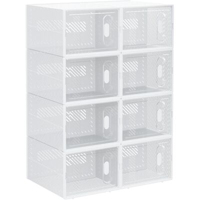 OEM Étagère À Chaussures Modulaire En Pp Avec 8 Cubes De Rangement Et Porte Magnétique, 25 X 35 X 19 Cm, Blanc Et Transparent - Publicité OEM Étagère À Chaussures Modulaire En Pp Avec 8 Cubes De Rangement Et Porte Magnétique, 25 X 35 X 19 Cm, Blanc Et Transparent - Publicité