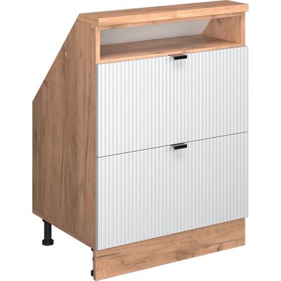 Meuble De Rangement Sous Pente Rion, Blanc Cannelé, 60x81.6cm Avec 2 Tiroirs, Vicco - Publicité Meuble De Rangement Sous Pente Rion, Blanc Cannelé, 60x81.6cm Avec 2 Tiroirs, Vicco - Publicité