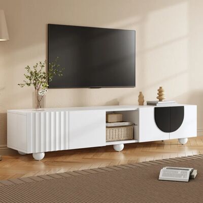 SANS MARQUE Meuble Tv Moderne 180x40x41,5 Cm - Tv Stand Bas, Tv Paneel, Design Unique, Meuble De Salon - Publicité SANS MARQUE Meuble Tv Moderne 180x40x41,5 Cm - Tv Stand Bas, Tv Paneel, Design Unique, Meuble De Salon - Publicité