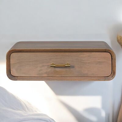 ACKERMAN Solid Wood Sonoma T-bar Wall Mounted Bedside,1 Drawer, Brown - Publicité ACKERMAN Solid Wood Sonoma T-bar Wall Mounted Bedside,1 Drawer, Brown - Publicité