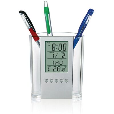OEM Organiseur De Bureau Numérique Lcd Avec Horloge, Porte-stylo En Filet, Thermomètre Et Tiroir Automatique, Optimisant L'Utilisation De L'Espace De Travail. Publicité OEM Organiseur De Bureau Numérique Lcd Avec Horloge, Porte-stylo En Filet, Thermomètre Et Tiroir Automatique, Optimisant L'Utilisation De L'Espace De Travail. Publicité
