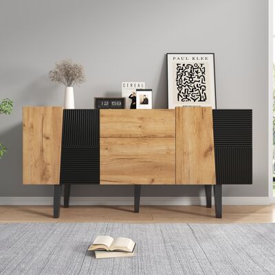 ACKERMAN Meuble Tv Contemporain Avec Espace De Rangement Pour Téléviseurs De 60 Pouces, Centre Multimédia En Bois Avec Pieds En Bois Massif Pour Supports Tv, Buffets Et Consoles Multimédias. Publicité ACKERMAN Meuble Tv Contemporain Avec Espace De Rangement Pour Téléviseurs De 60 Pouces, Centre Multimédia En Bois Avec Pieds En Bois Massif Pour Supports Tv, Buffets Et Consoles Multimédias. Publicité