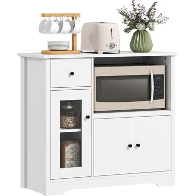 MRTRS Meuble De Cuisine Avec Passe-câbles, Commode À 2 Tiroirs, Compartiment Ouvert, Tiroir, 80 X 35 X 72,2 Cm, Panneaux De Particules, Blanc - Publicité MRTRS Meuble De Cuisine Avec Passe-câbles, Commode À 2 Tiroirs, Compartiment Ouvert, Tiroir, 80 X 35 X 72,2 Cm, Panneaux De Particules, Blanc - Publicité