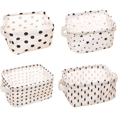 FANGMEDIA Lot De 4 Petits Paniers De Rangement 20 X 17 X 12,5 Cm Pour Affaires De Bébé (pentagramme, Triangle, Points, Croix)-fei Yu - Publicité FANGMEDIA Lot De 4 Petits Paniers De Rangement 20 X 17 X 12,5 Cm Pour Affaires De Bébé (pentagramme, Triangle, Points, Croix)-fei Yu - Publicité