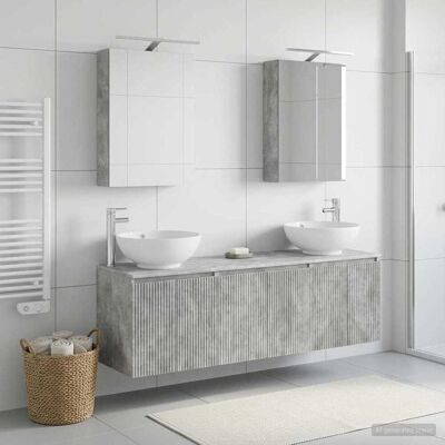 Ensemble D'Armoire De Salle De Bain 5 Pcs Gris Béton Vidaxl - Publicité Ensemble D'Armoire De Salle De Bain 5 Pcs Gris Béton Vidaxl - Publicité