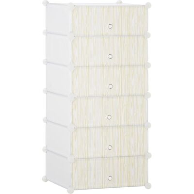 OEM Armoire À Chaussures Modulable, Meuble De Rangement Avec 6 Cubes Empilable En Plastique, 49 X 36,5 X 108 Cm Blanc - Publicité OEM Armoire À Chaussures Modulable, Meuble De Rangement Avec 6 Cubes Empilable En Plastique, 49 X 36,5 X 108 Cm Blanc - Publicité