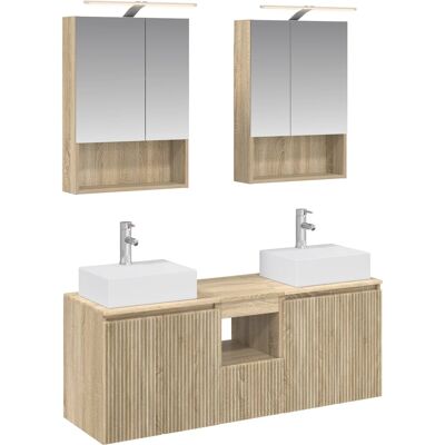 Ensemble D'Armoire De Salle De Bain 5 Pcs Chêne Sonoma Vidaxl - Publicité Ensemble D'Armoire De Salle De Bain 5 Pcs Chêne Sonoma Vidaxl - Publicité