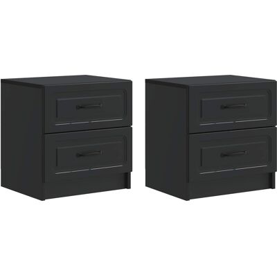 Maison Exclusive - Cabinet De Chevet Avec Tiroir 2 Pcs Noir 43 X 34,5 X 44,5 Cm - Publicité Maison Exclusive - Cabinet De Chevet Avec Tiroir 2 Pcs Noir 43 X 34,5 X 44,5 Cm - Publicité