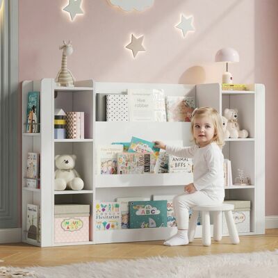 OEM Étagère Pour Enfants, Étagère À Livres Illustrés Avec Espace De Rangement, Armoire Et Bibliothèque Pour Enfants, Mobilier En Bois Pour Chambres D'Enfants, Blanc, 140 X 30 X 95 Cm - Publicité OEM Étagère Pour Enfants, Étagère À Livres Illustrés Avec Espace De Rangement, Armoire Et Bibliothèque Pour Enfants, Mobilier En Bois Pour Chambres D'Enfants, Blanc, 140 X 30 X 95 Cm - Publicité