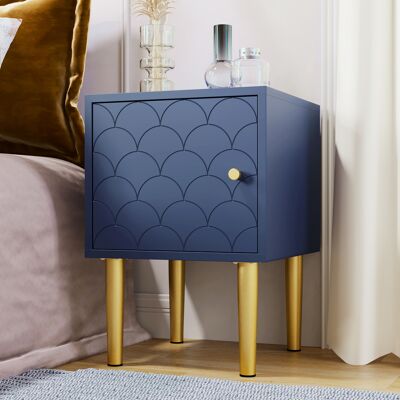 ACKERMAN Table De Chevet, Table D'Appoint, Bleu Marine, Table Basse Adaptée À Tous Les Lits Et Chambres - H50/l35/p35 Cm - Publicité ACKERMAN Table De Chevet, Table D'Appoint, Bleu Marine, Table Basse Adaptée À Tous Les Lits Et Chambres - H50/l35/p35 Cm - Publicité