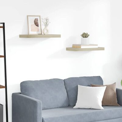 OEM 2 Pcs Étagères Murales, Étagères Flottantes, Supports Mural Stable, Pour Salon Chêne 50x23x3,8 Cm Mdf Asd60534 - Publicité OEM 2 Pcs Étagères Murales, Étagères Flottantes, Supports Mural Stable, Pour Salon Chêne 50x23x3,8 Cm Mdf Asd60534 - Publicité