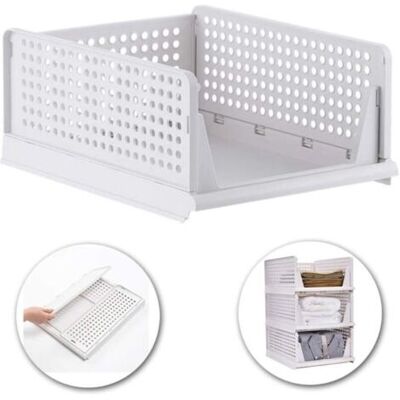 ABYSSE Panier De Rangement Empilable 43x18,5x32,5 Cm – Matériau Pp Renforcé – Pour Vêtements, Bureau, Cuisine – Gain De Place Pliable - Publicité ABYSSE Panier De Rangement Empilable 43x18,5x32,5 Cm – Matériau Pp Renforcé – Pour Vêtements, Bureau, Cuisine – Gain De Place Pliable - Publicité