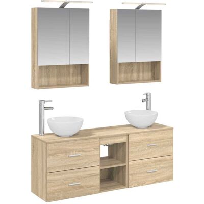 Ensemble D'Armoire De Salle De Bain 5 Pcs Chêne Sonoma Vidaxl - Publicité Ensemble D'Armoire De Salle De Bain 5 Pcs Chêne Sonoma Vidaxl - Publicité