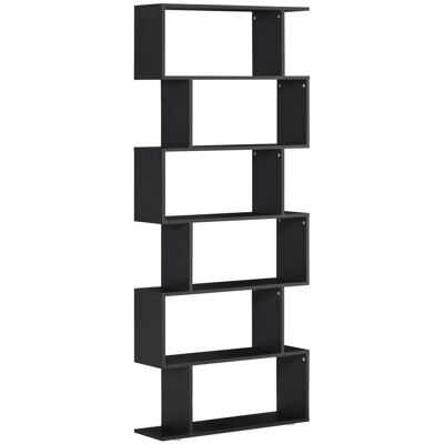 OEM Étagère Homcom À 6 Niveaux En Bois, Forme En S, 80 X 24 X 191 Cm, Étagères Noires - Publicité OEM Étagère Homcom À 6 Niveaux En Bois, Forme En S, 80 X 24 X 191 Cm, Étagères Noires - Publicité