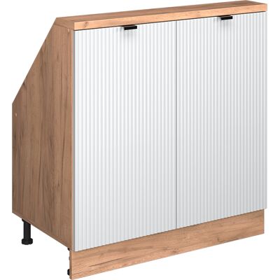 Meuble De Rangement Sous Pente Rion, Blanc Cannelé, 80x81.6cm Avec 2 Portes, Vicco - Publicité Meuble De Rangement Sous Pente Rion, Blanc Cannelé, 80x81.6cm Avec 2 Portes, Vicco - Publicité
