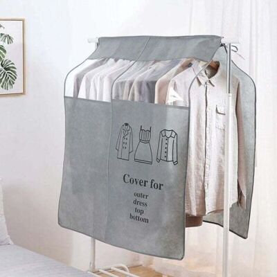 OEM Housses De Vêtements Transparent Fenêtre Anti-poussière Vêtements Housse Protège Portant Universelle Garment Covers Pour Chemise Costumes Manteaux Clothes (90x110 Cm, Gris) - Publicité OEM Housses De Vêtements Transparent Fenêtre Anti-poussière Vêtements Housse Protège Portant Universelle Garment Covers Pour Chemise Costumes Manteaux Clothes (90x110 Cm, Gris) - Publicité