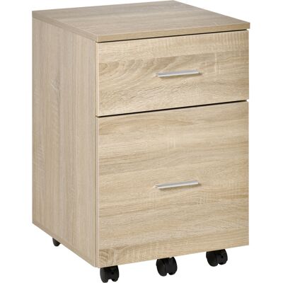 TORMATOR Vinsetto Caisson De Bureau Caisson De Rangement Mobile 2 Tiroirs 5 Roulettes En Panneau De Particules 39,5 X 39 X 58,5 Cm Chêne - Publicité TORMATOR Vinsetto Caisson De Bureau Caisson De Rangement Mobile 2 Tiroirs 5 Roulettes En Panneau De Particules 39,5 X 39 X 58,5 Cm Chêne - Publicité