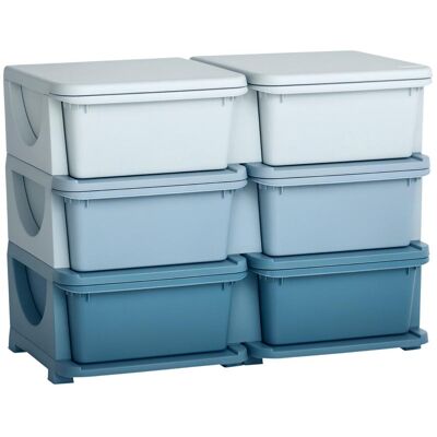 OEM Boîte De Rangement En Plastique, 6 Tiroirs, Organisateur De Jouets, Commode Pour Chambre D'Enfant, Bleue - Publicité OEM Boîte De Rangement En Plastique, 6 Tiroirs, Organisateur De Jouets, Commode Pour Chambre D'Enfant, Bleue - Publicité