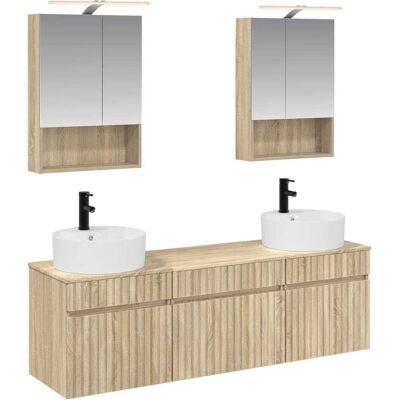 Ensemble D'Armoire De Salle De Bain 5 Pcs Chêne Sonoma Vidaxl - Publicité Ensemble D'Armoire De Salle De Bain 5 Pcs Chêne Sonoma Vidaxl - Publicité