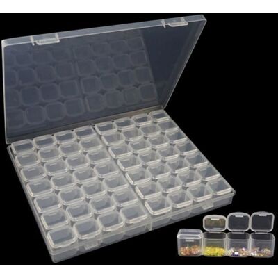 Cellfast Boîte De Rangement Pour 56 Grilles De Bricolage Diamant Peinture Strass Transparent En Plastique - Publicité Cellfast Boîte De Rangement Pour 56 Grilles De Bricolage Diamant Peinture Strass Transparent En Plastique - Publicité