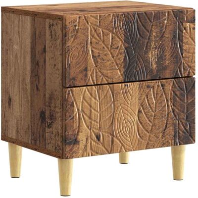 Table De Chevet Bois Ancien 43 X 34,5 X 48 Cm Bois D'Ingénierie Vidaxl - Publicité Table De Chevet Bois Ancien 43 X 34,5 X 48 Cm Bois D'Ingénierie Vidaxl - Publicité
