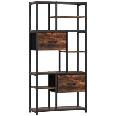 OEM Étagère De Rangement, 2 Tiroirs En Tissu, 9 Compartiments Ouverts, Étagère Autoportante Avec Structure En Acier, Marron Et Noir - Publicité OEM Étagère De Rangement, 2 Tiroirs En Tissu, 9 Compartiments Ouverts, Étagère Autoportante Avec Structure En Acier, Marron Et Noir - Publicité