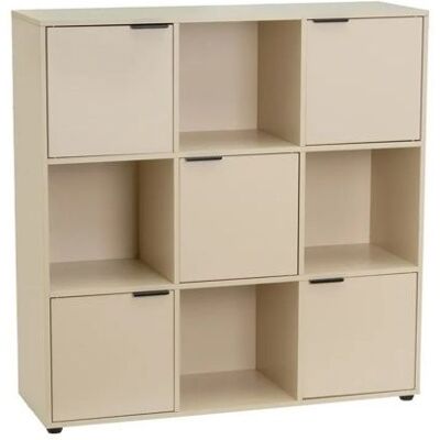 OEM Bibliothèque - Juanio - 9 Compartiments - Beige Sable - 89x29x90 Cm - Panneau 12 Mm Hpl - Publicité OEM Bibliothèque - Juanio - 9 Compartiments - Beige Sable - 89x29x90 Cm - Panneau 12 Mm Hpl - Publicité