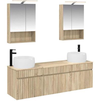 Ensemble D'Armoire De Salle De Bain 5 Pcs Chêne Sonoma Vidaxl - Publicité Ensemble D'Armoire De Salle De Bain 5 Pcs Chêne Sonoma Vidaxl - Publicité