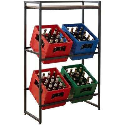 Étagère Pour 4 Caisses Relaxdays, H X L X P : 117 X 74 X 32 Cm, Tablette, Style Industriel, Marron/noir - Publicité Étagère Pour 4 Caisses Relaxdays, H X L X P : 117 X 74 X 32 Cm, Tablette, Style Industriel, Marron/noir - Publicité