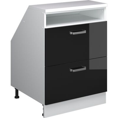 Meuble De Rangement Sous Pente Rion, Noir Haute Brillance, 60x81.6cm 2 Tiroirs, 60 Cm De Profondeur, Vicco - Publicité Meuble De Rangement Sous Pente Rion, Noir Haute Brillance, 60x81.6cm 2 Tiroirs, 60 Cm De Profondeur, Vicco - Publicité