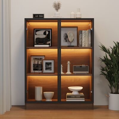ACKERMAN Vitrine Éclairée, Vitrine En Verre Naturel, Vitrine De Collection, Vitrine Multifonctionnelle En Verre, Sur Pied, Avec 3 Étagères, D32/h106/l80cm (ancienne Référence : N657p195711a) - Publicité ACKERMAN Vitrine Éclairée, Vitrine En Verre Naturel, Vitrine De Collection, Vitrine Multifonctionnelle En Verre, Sur Pied, Avec 3 Étagères, D32/h106/l80cm (ancienne Référence : N657p195711a) - Publicité
