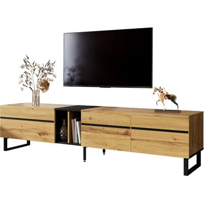ACKERMAN Meuble Tv Bas Moderne De 180 Cm Avec Compartiment Rabattable, Étagères Ouvertes Et Double Porte – Meuble Tv Minimaliste Pouvant Servir De Buffet, Meuble Tv Ou Meuble De Salon Avec De Nombreux Rangemen - Publicité ACKERMAN Meuble Tv Bas Moderne De 180 Cm Avec Compartiment Rabattable, Étagères Ouvertes Et Double Porte – Meuble Tv Minimaliste Pouvant Servir De Buffet, Meuble Tv Ou Meuble De Salon Avec De Nombreux Rangemen - Publicité